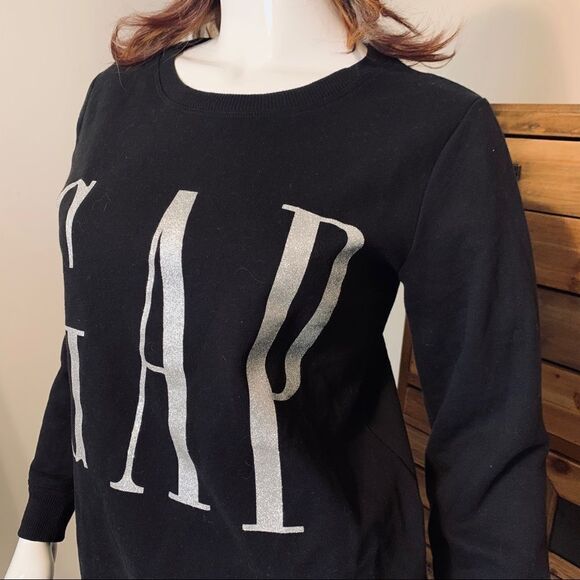 GAP Black Sweatshirt Glittery size Small - Picture 4 of 11
